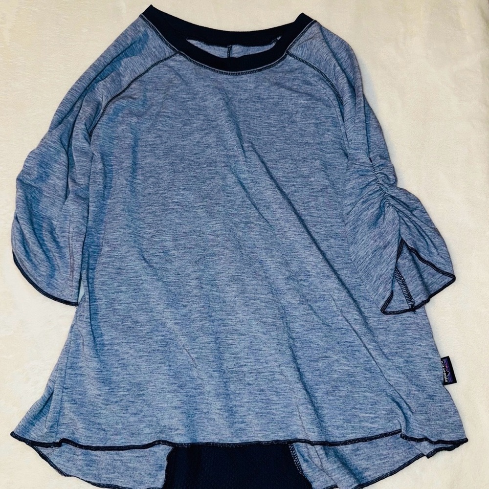 Girls Patagonia Shirt Fleury Top Channel Blue vguc sz XS (5/6)